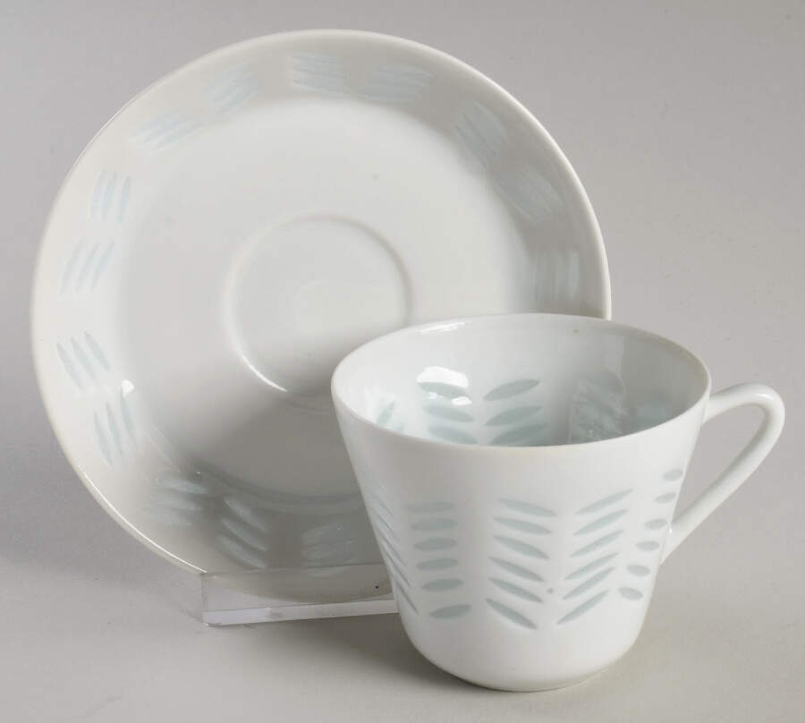 Rice (Grains) Flat Cup & Saucer Set by Arabia of Finland-1