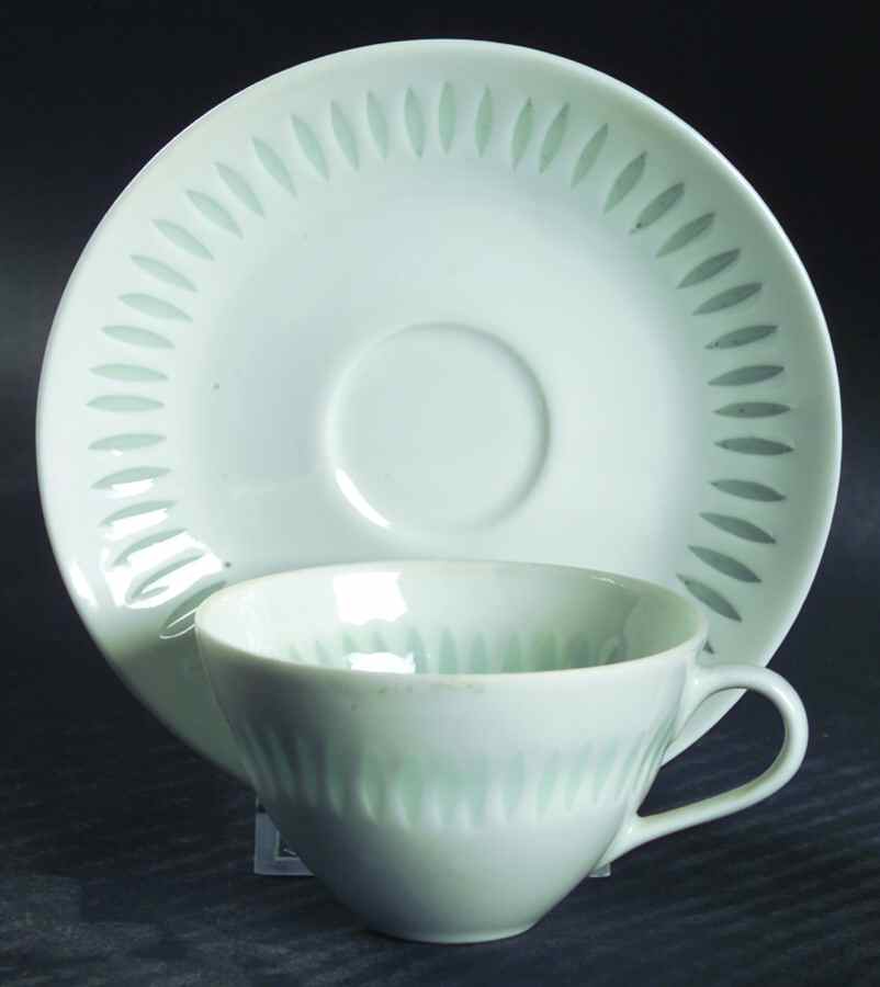 Rice (Grains) Flat Demitasse Cup & Saucer Set by Arabia of Finland-1