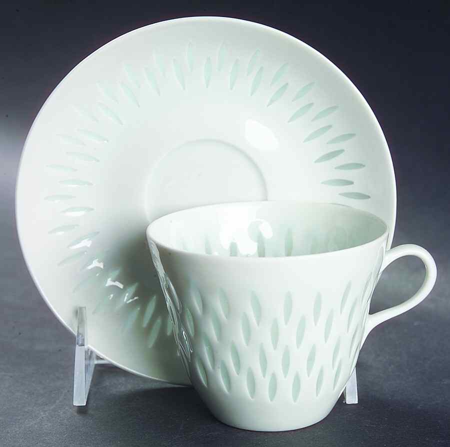 Rice (Grains) Flat Cup & Saucer Set by Arabia of Finland-1