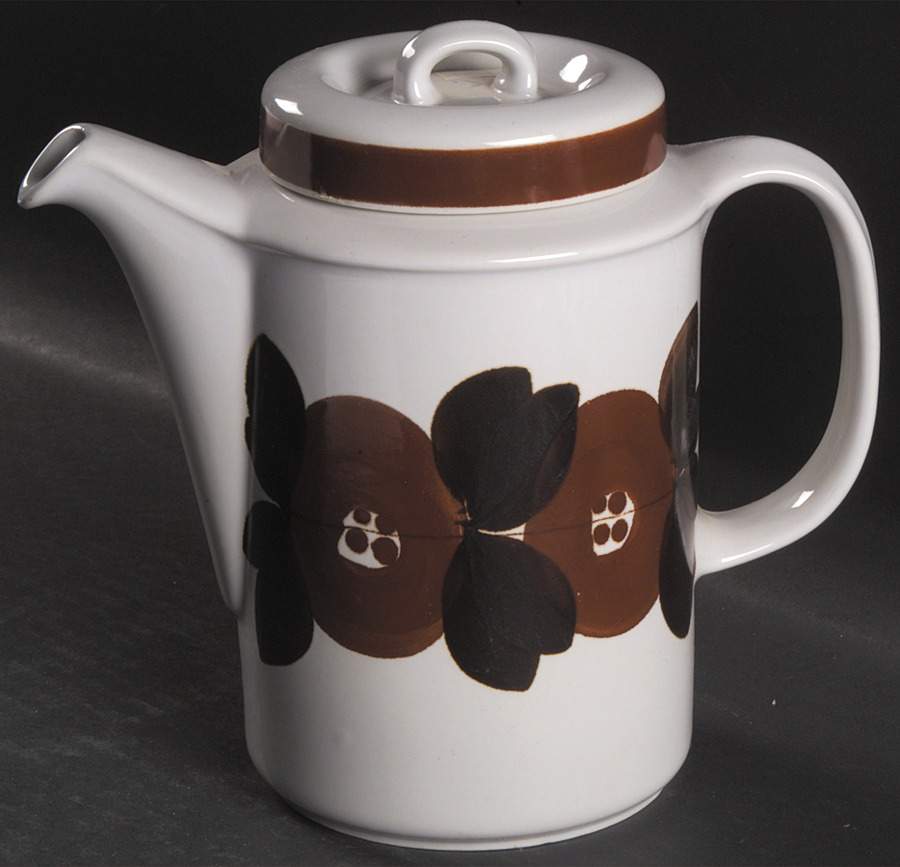 Rosmarin Brown Coffee Pot & Lid by Arabia of Finland-1
