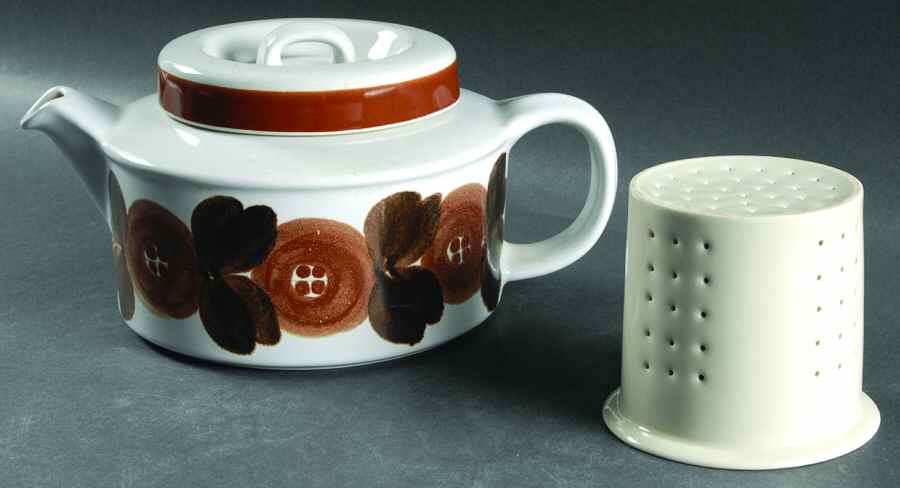 Rosmarin Brown Teapot & Lid with Infuser by Arabia of Finland-1