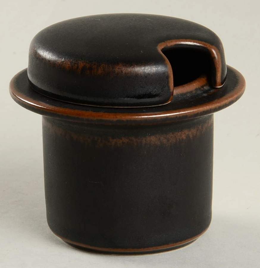 Ruska Mustard Jar & Lid by Arabia of Finland-1