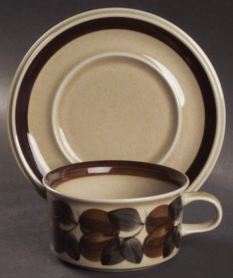 Ruija Troubadour Flat Cup & Saucer Set by Arabia of Finland-1
