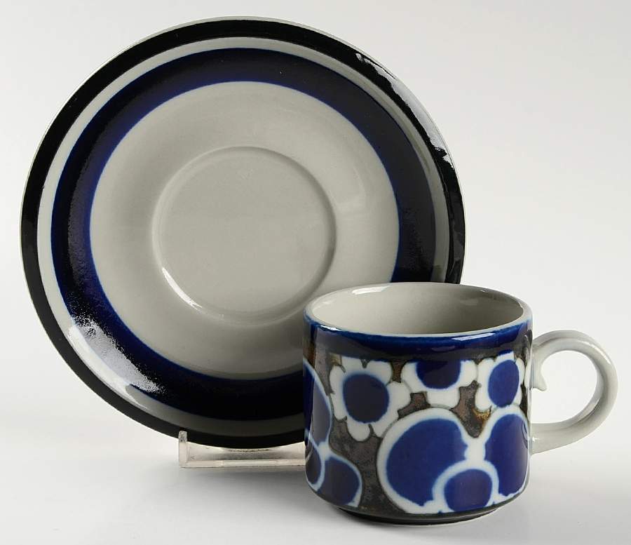 Saara Flat Cup & Saucer Set by Arabia of Finland-1