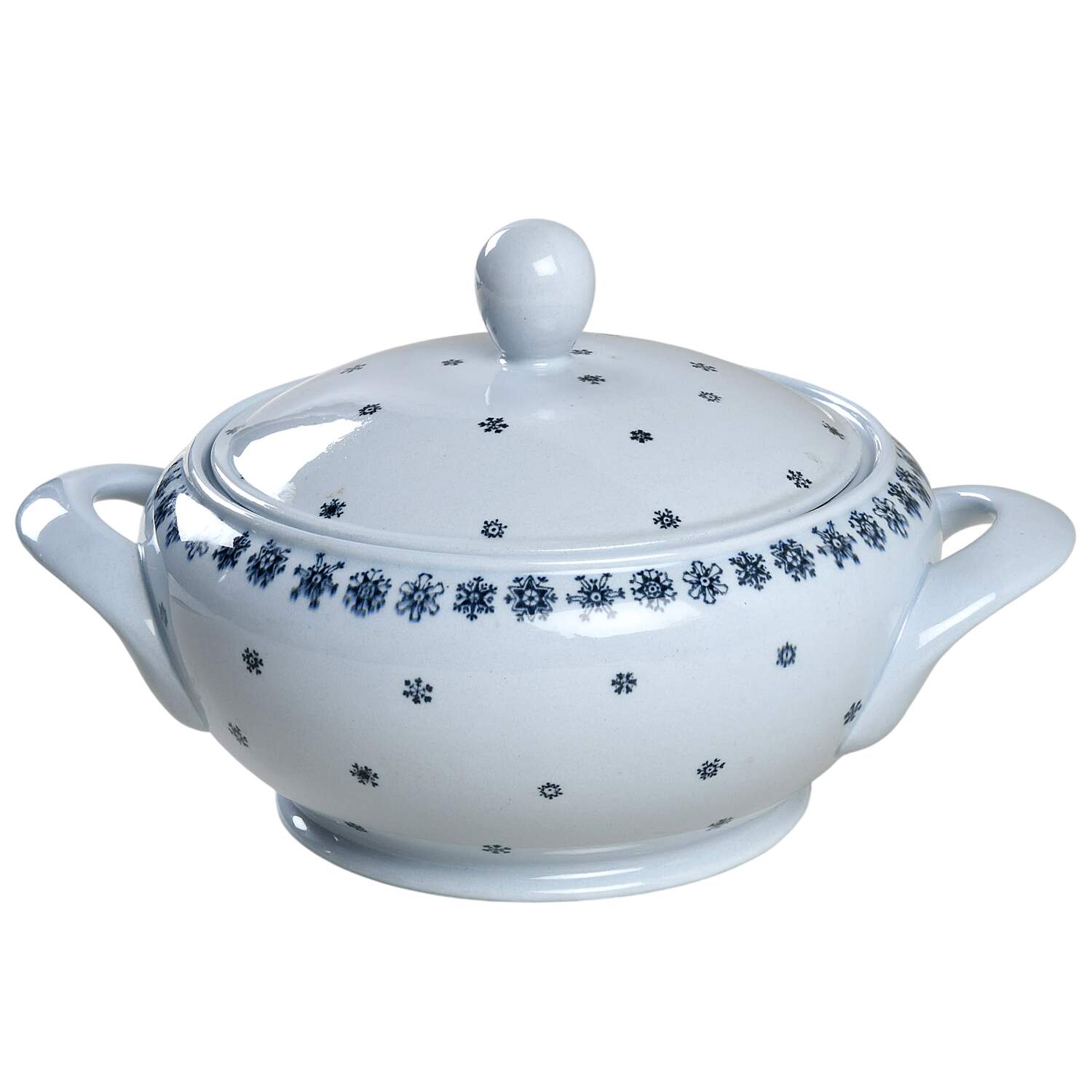 Snowflake Round Covered Vegetable by Arabia of Finland-1