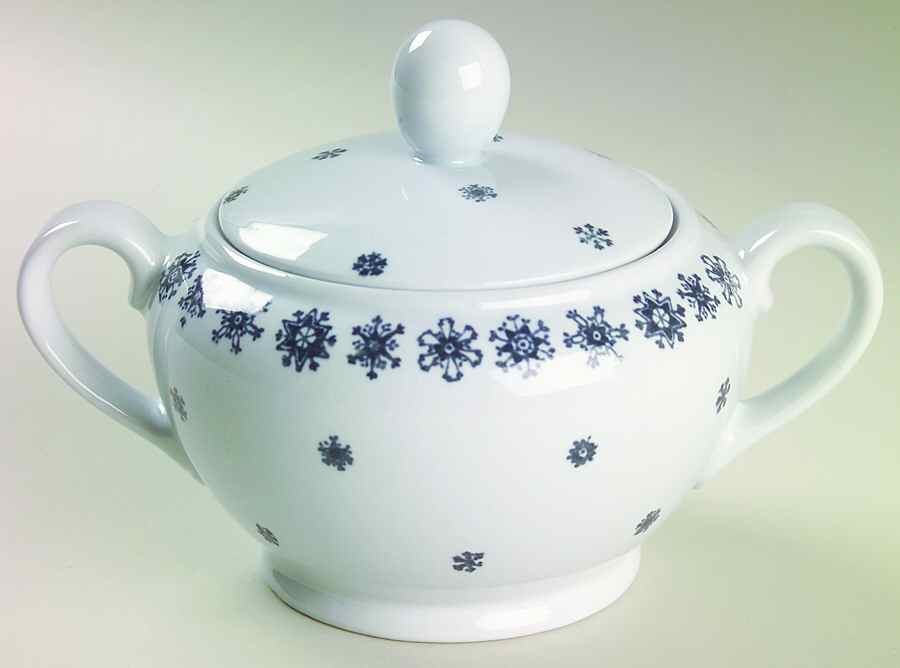 Snowflake Sugar Bowl & Lid by Arabia of Finland-1