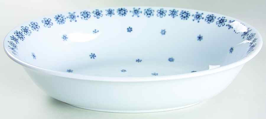 Snowflake 9" Oval Vegetable Bowl by Arabia of Finland-1