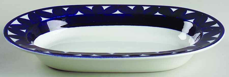 Sotka Blue 9" Oval Vegetable Bowl by Arabia of Finland-1