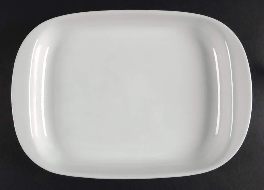 Domino White 13" Oval Serving Platter by Arabia of Finland-1