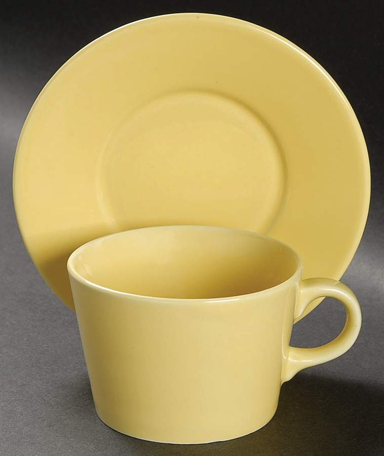 Teema Yellow Flat Cup & Saucer Set by Arabia of Finland-1