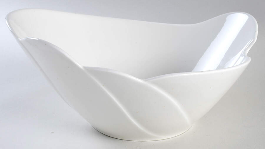 Tuuli White (Wind) Large Salad Serving Bowl by Arabia of Finland-1