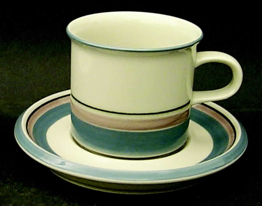 Uhtua Flat Continental Cup & Saucer Set by Arabia of Finland-1