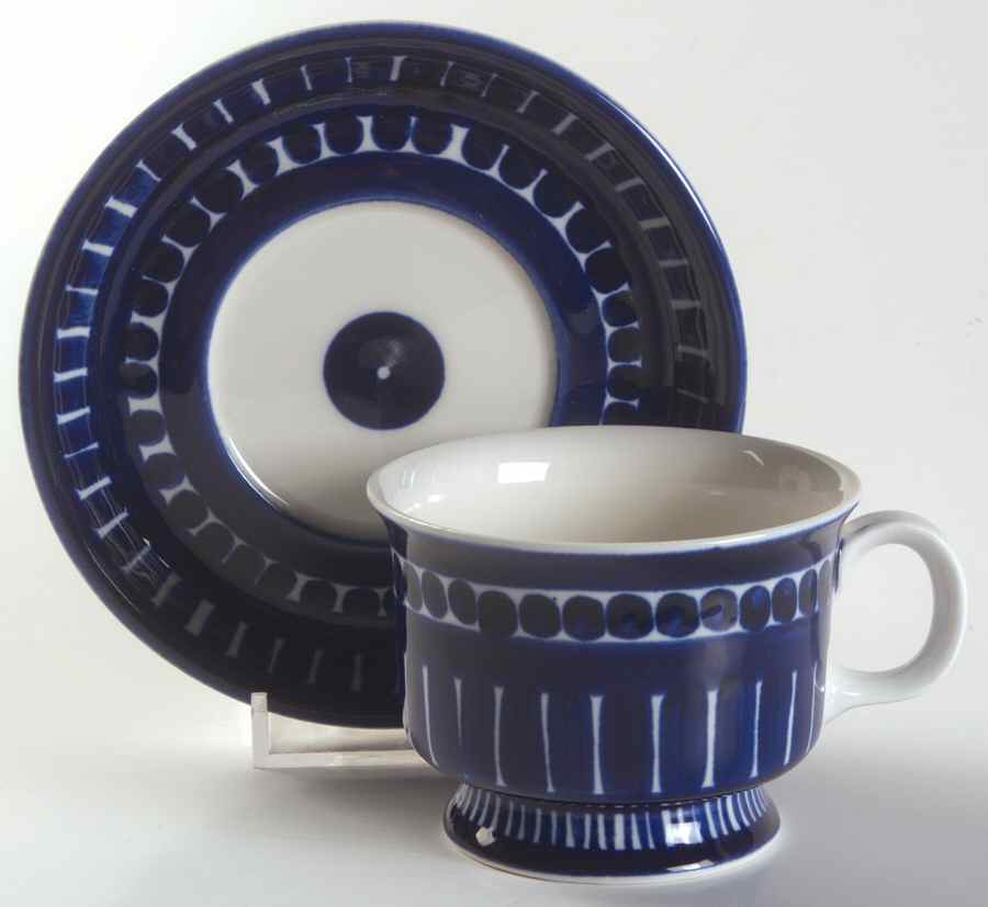 Valencia Footed Demitasse Cup & Saucer Set by Arabia of Finland-1
