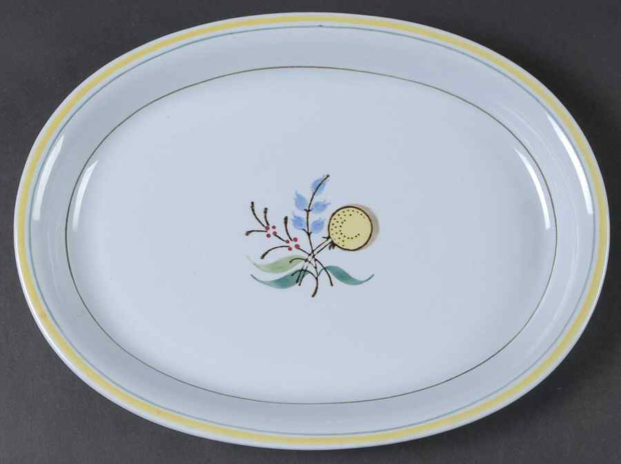 Windflower 12" Oval Serving Platter by Arabia of Finland-1