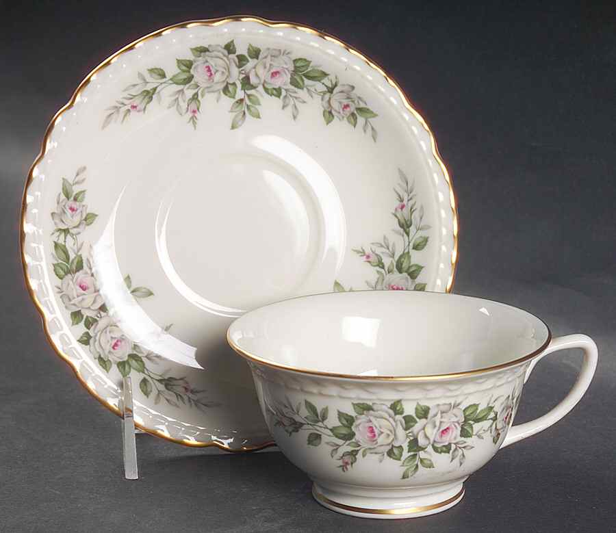 Mount Vernon Footed Cup & Saucer Set by Arcadian-Prestige-1