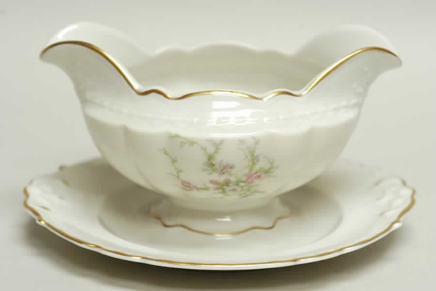 Old Rose Gravy Boat with Attached Underplate by Arcadian-Prestige-1