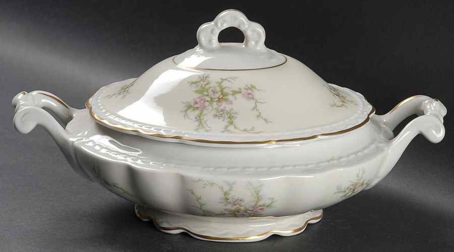 Old Rose Oval Covered Vegetable by Arcadian-Prestige-1