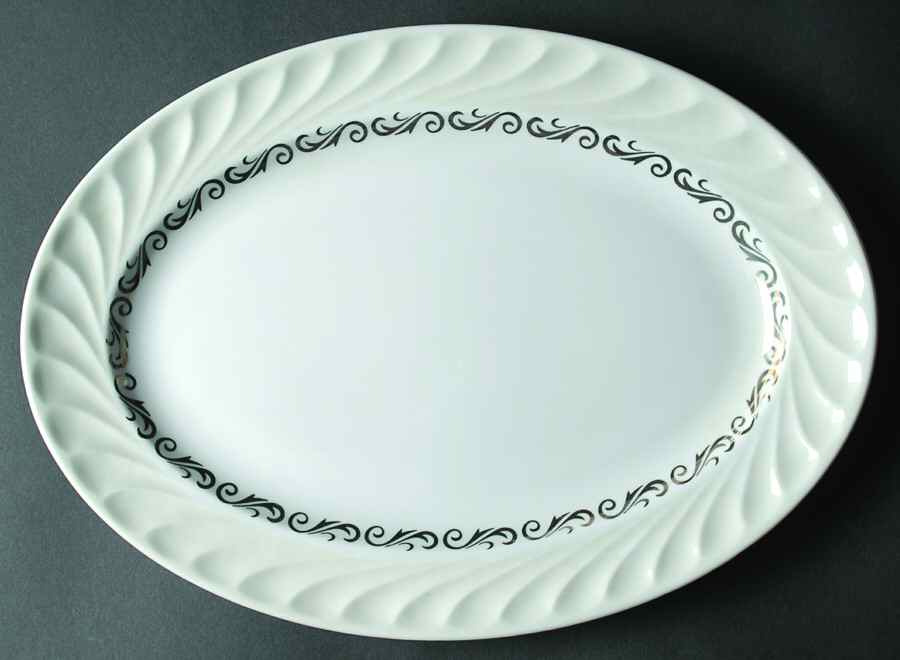 Silver Wreath 14" Oval Serving Platter by Arcadian-Prestige-1