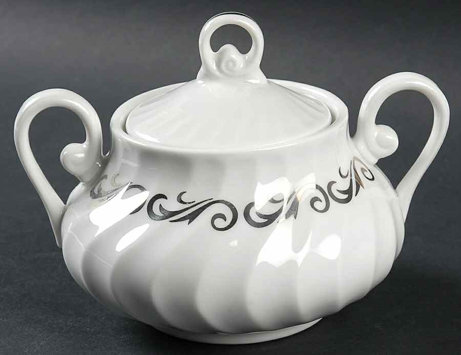 Silver Wreath Sugar Bowl & Lid by Arcadian-Prestige-1