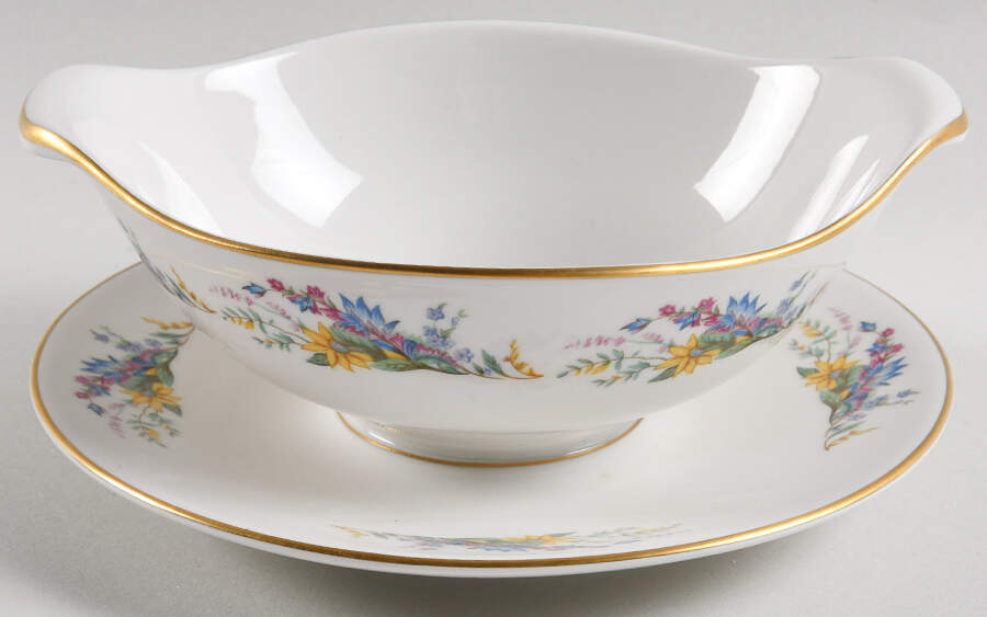 Spring Glory Gravy Boat with Attached Underplate by Arcadian-Prestige-1