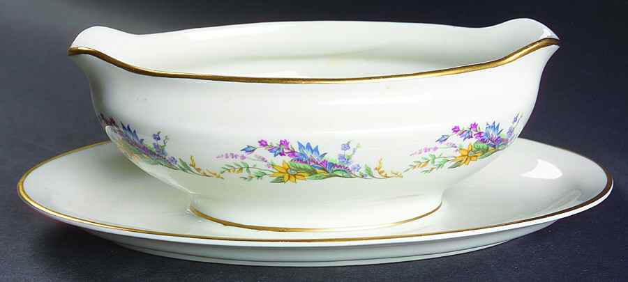 Spring Glory Gravy Boat with Attached Underplate by Arcadian-Prestige-1