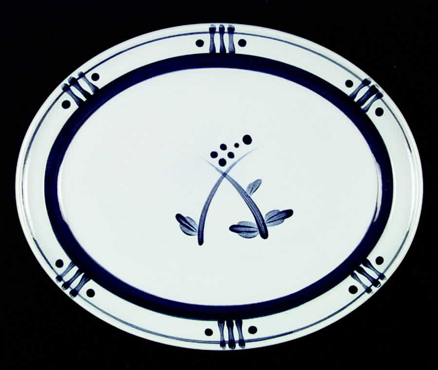 Blue Ming 13" Oval Serving Platter by Arklow-1