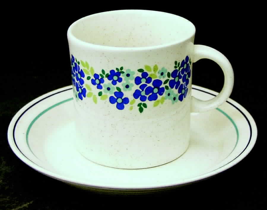 Blue Delight Flat Cup & Saucer Set by Arklow-1