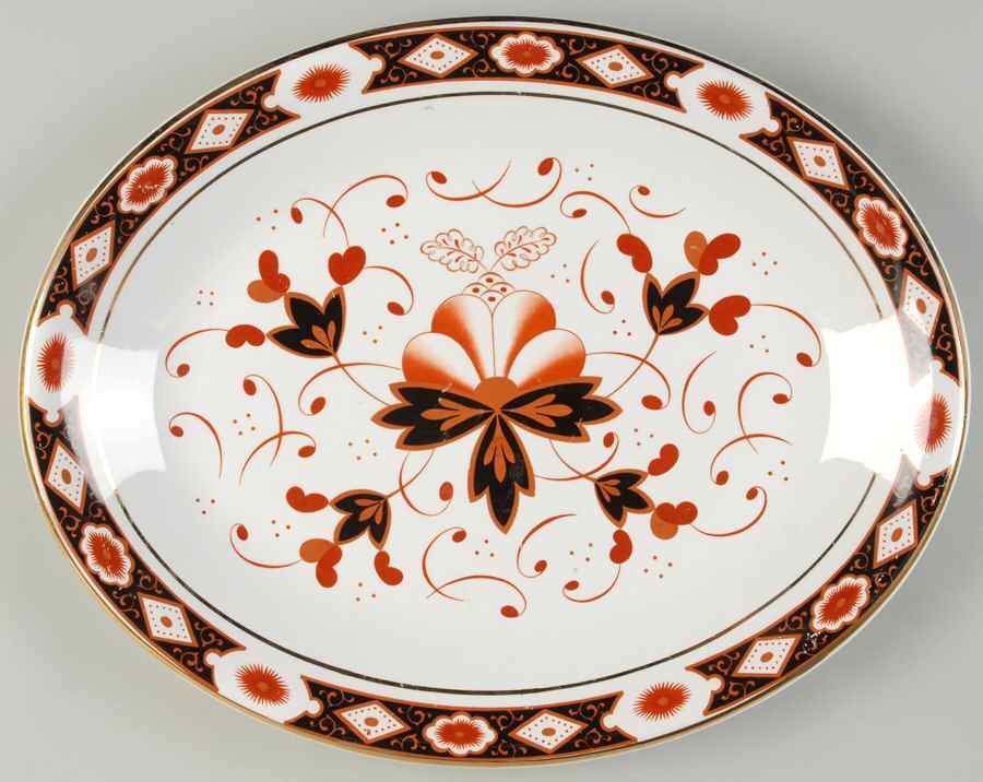 Kildare (Gold Trim) 13" Oval Serving Platter by Arklow-1