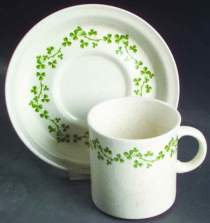 Wild Shamrock Mug/Cup & Saucer Set by Arklow-1