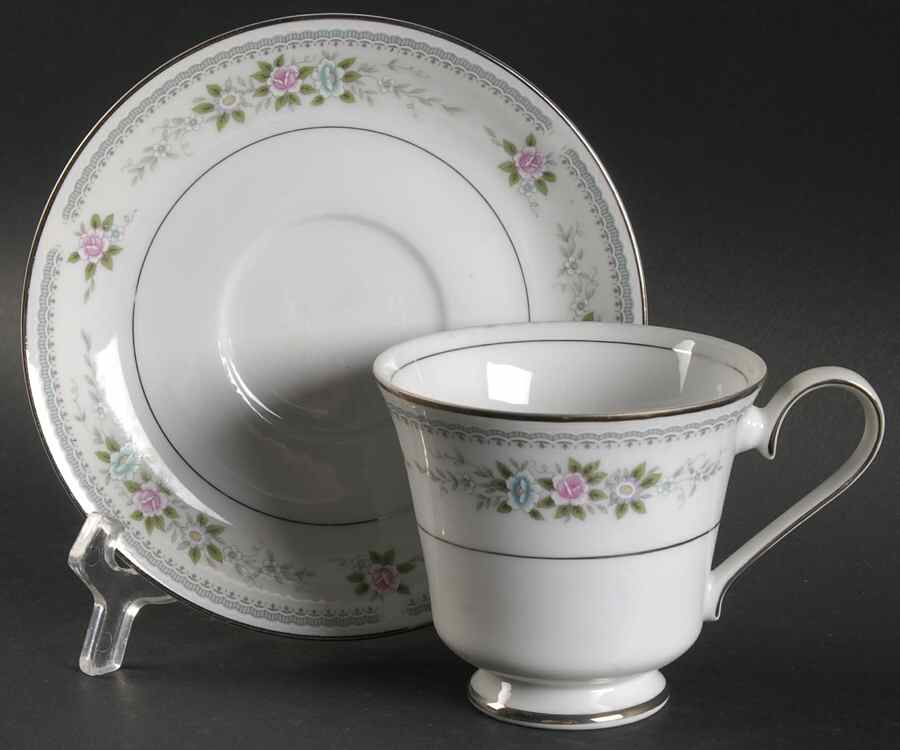 Bridal Rose Footed Cup & Saucer Set by Arlen-1
