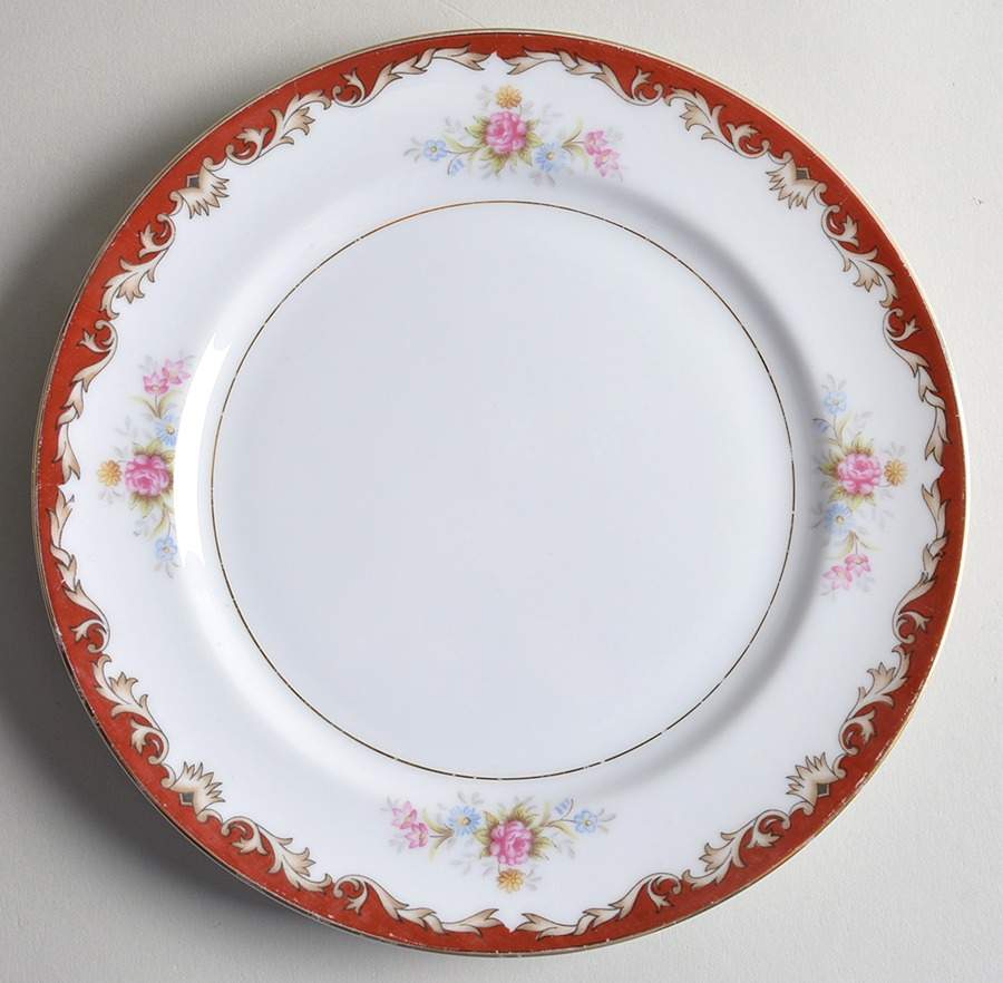 Burgundy Salad Plate by Arlen-1