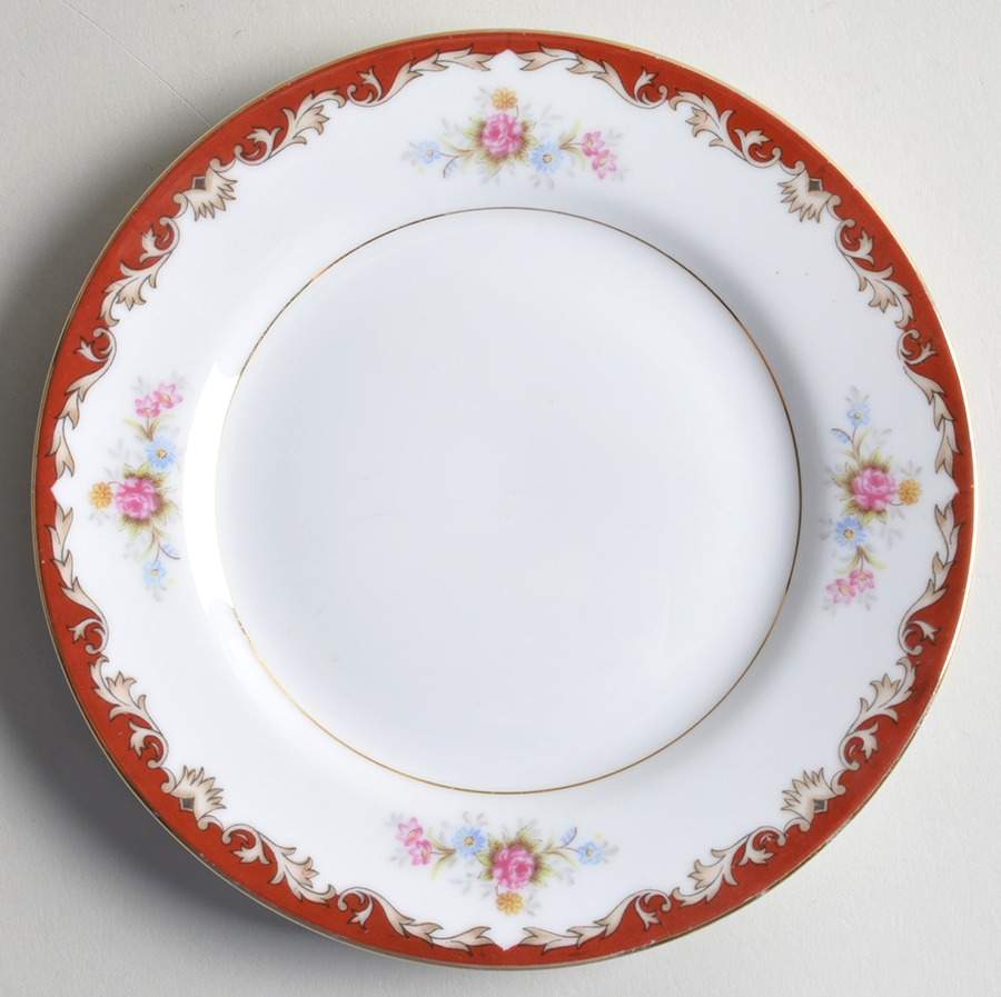 Burgundy Bread & Butter Plate by Arlen-1