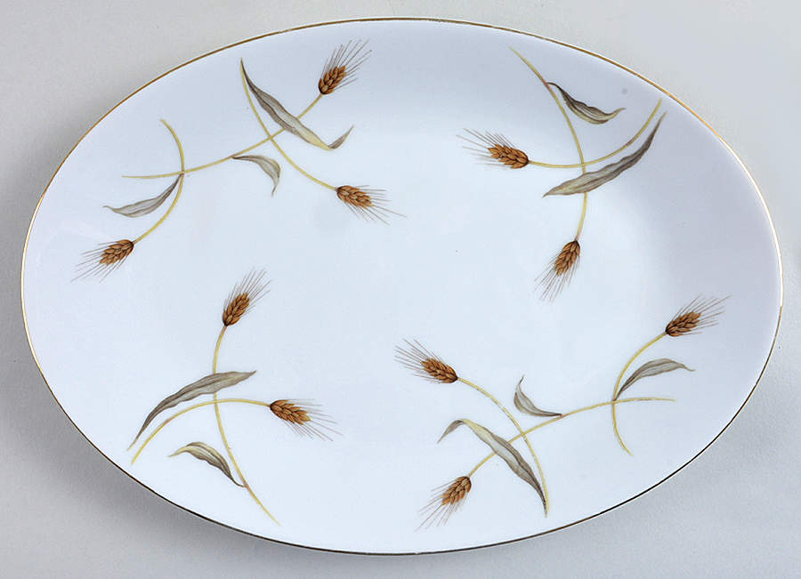 Golden Wheat 12" Oval Serving Platter by Arlen-1