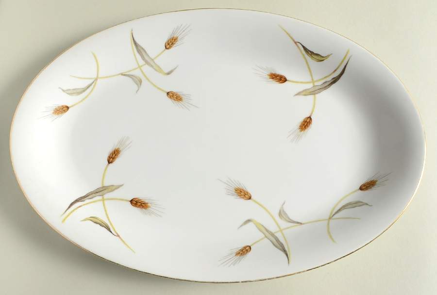 Golden Wheat 14" Oval Serving Platter by Arlen-1