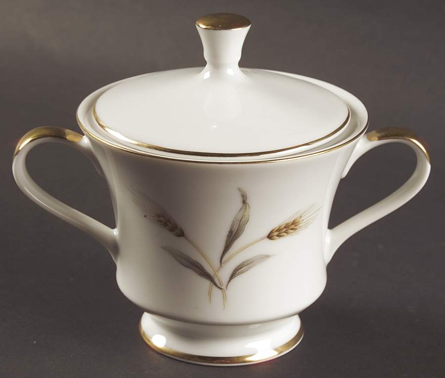 Golden Wheat Sugar Bowl & Lid by Arlen-1
