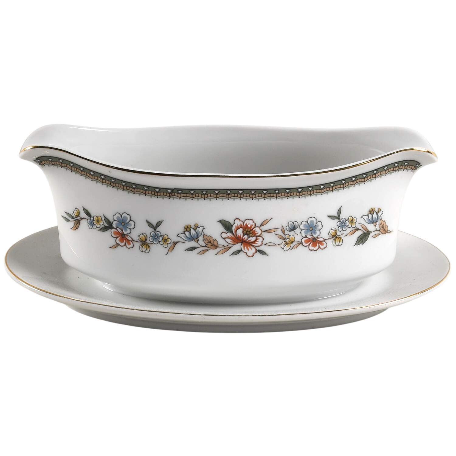 Kwan Yin Gravy Boat with Attached Underplate by Arlen-1