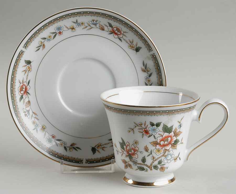 Kwan Yin Footed Cup & Saucer Set by Arlen-1