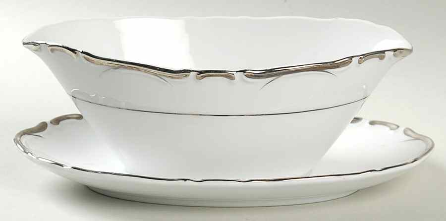 Marquis Gravy Boat with Attached Underplate by Arlen-1