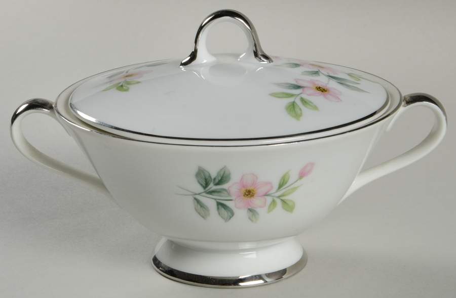 Pink Dogwood Sugar Bowl & Lid by Arlen-1