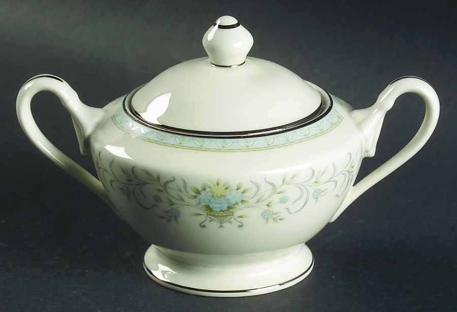 Blue Versailles Sugar Bowl & Lid by American Royalty-1