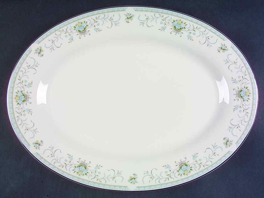 Blue Versailles 14" Oval Serving Platter by American Royalty-1