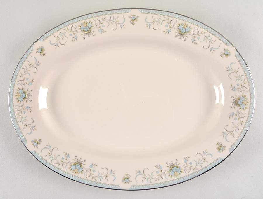Blue Versailles 16" Oval Serving Platter by American Royalty-1