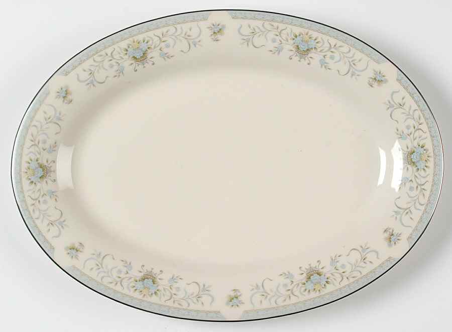 Blue Versailles 12" Oval Serving Platter by American Royalty-1