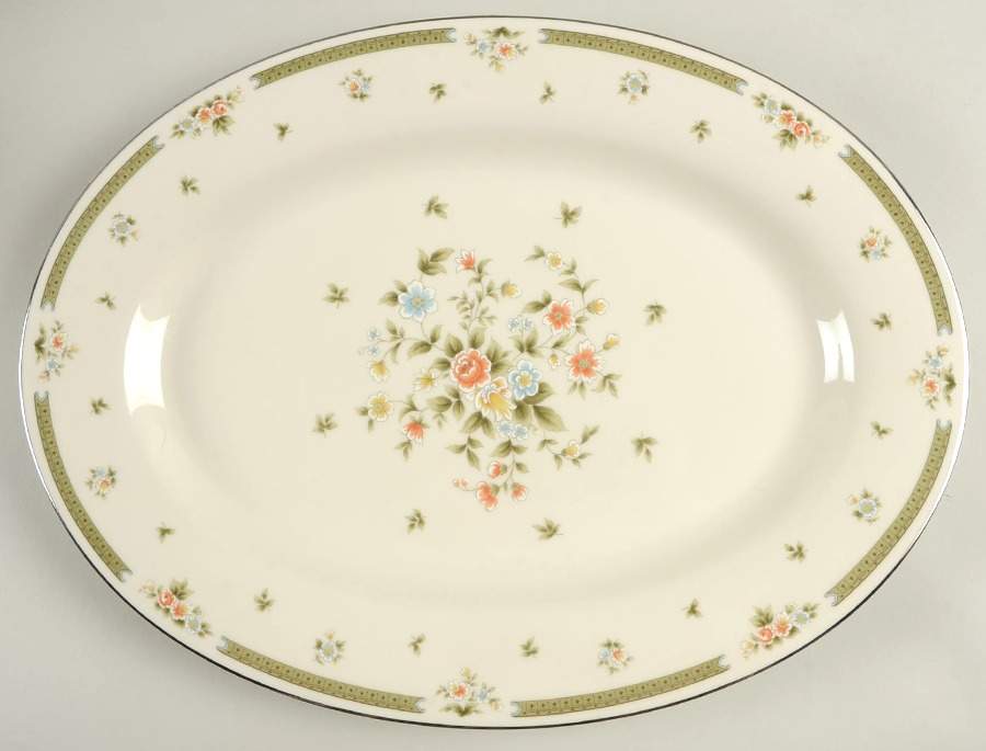Spring Gardens 15" Oval Serving Platter by American Royalty-1