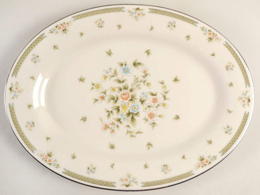 Spring Gardens 14" Oval Serving Platter by American Royalty-1