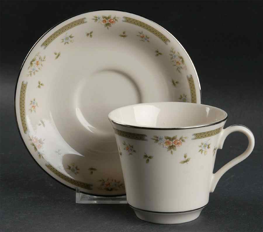 Spring Gardens Flat Cup & Saucer Set by American Royalty-1
