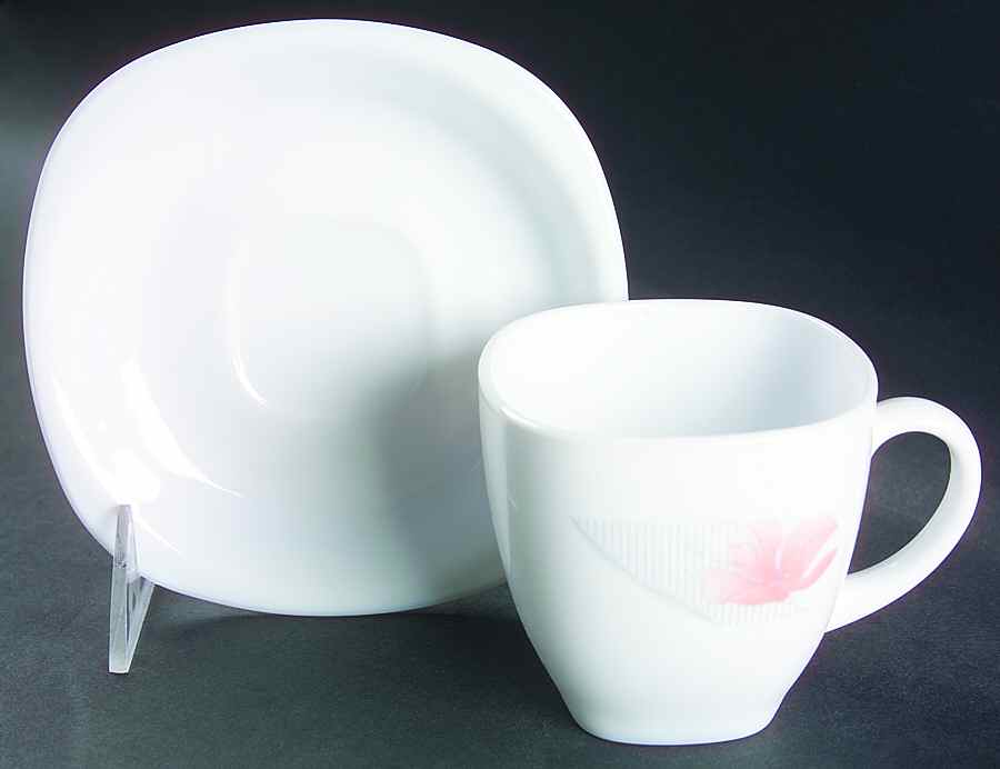 Charmille Flat Cup & Saucer Set by Arcopal-1