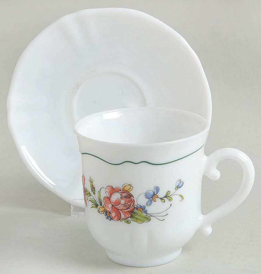 Provincial Footed Cup & Saucer Set by Arcopal-1