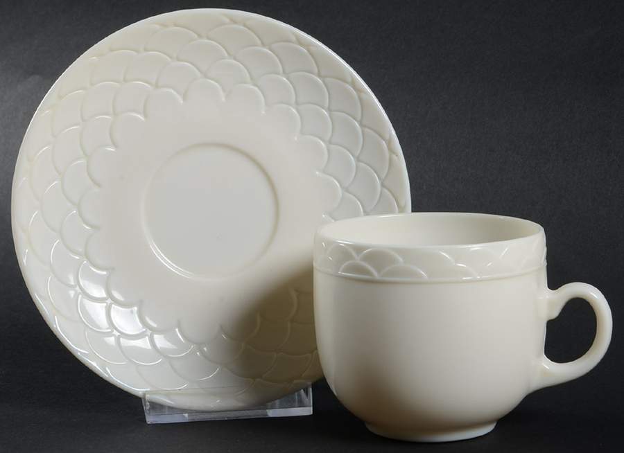 Romane Ivory Flat Cup & Saucer Set by Arcopal-1