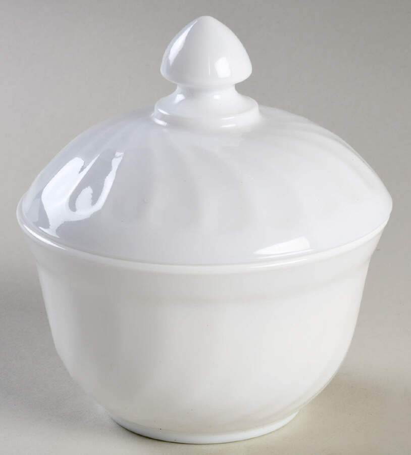 Trianon White Sugar Bowl & Lid by Arcopal-1